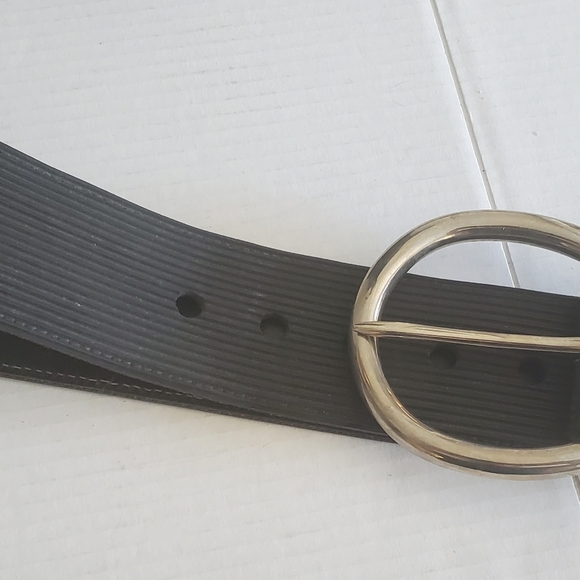 Gilles Herve Paris France Rubber Belt Chrome Buckle - Picture 3 of 5